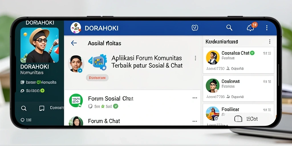 Antarmuka DORAHOKI yang sederhana dan intuitif untuk diskusi komunitas.