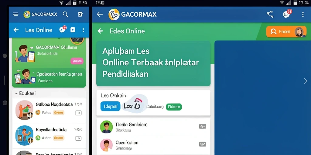 Antarmuka GACORMAX yang intuitif untuk Les Online.