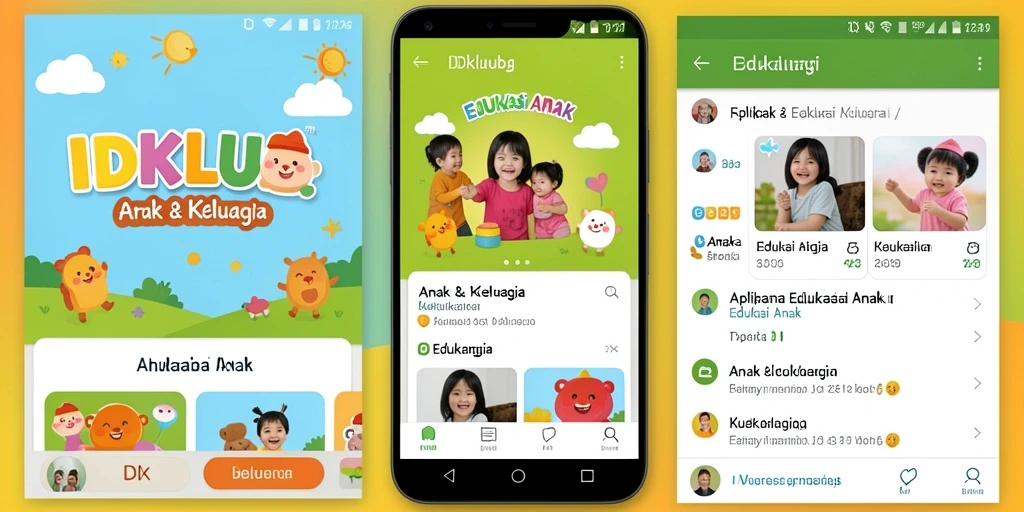 Antarmuka aplikasi IDKLUB yang interaktif dan menarik untuk anak-anak.