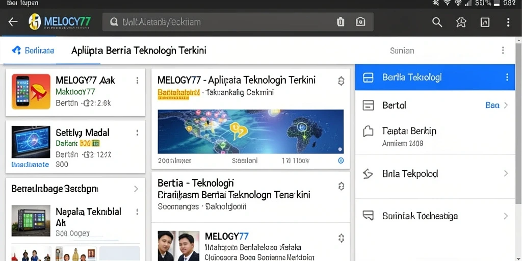 Antarmuka MELODY77 yang menarik dan informatif.